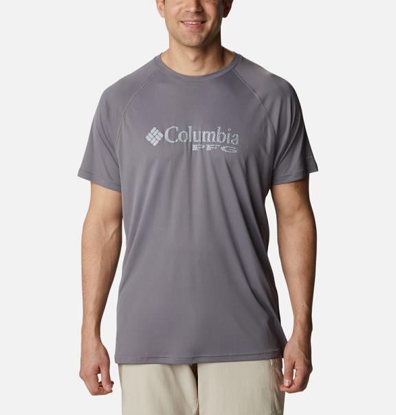 Columbia PFG Respool T-Shirt Grey For Men's NZ59312 New Zealand